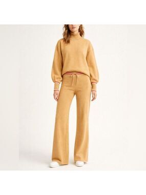 Like New Scotch & Soda Organic Cotton Tan Knit Coordinating Sweater Set size XS